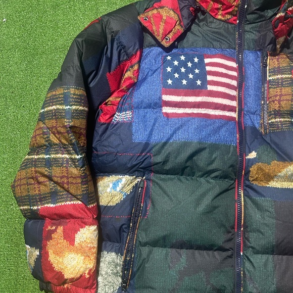 Polo Ralph Lauren Country USA Flag Patchwork Down Jacket Coat Size 2XL $398 - Picture 3 of 9